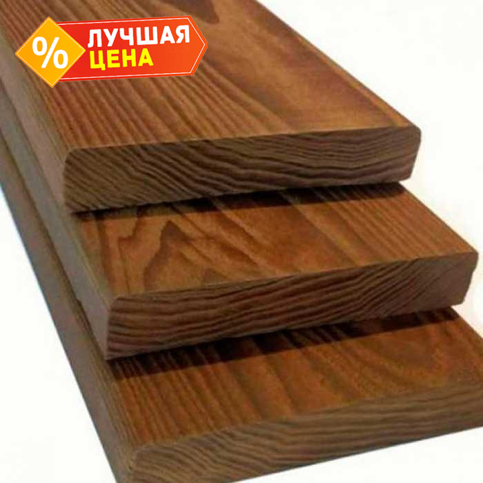 Строганная доска 20x140x1000 мм Экстра термо-ель Коричневый